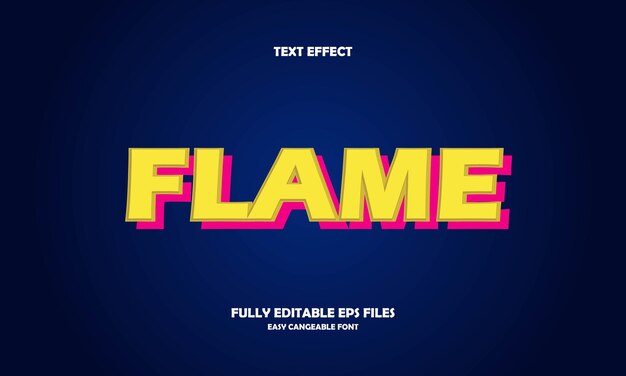Vector flame text effect design template