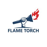 Vector flame torch logo template design
