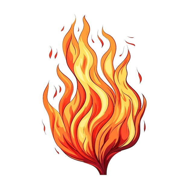 Vector flame vector clipart white background