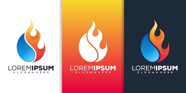 Vector flame water logo design