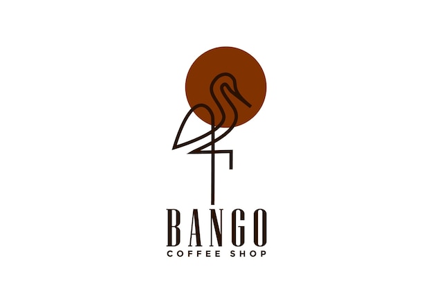 Flamengo bird logo, perfect for coffee shops.