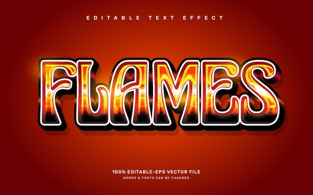 Vector flames editable text effect template