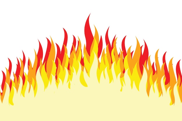 Vector flames effect on white background