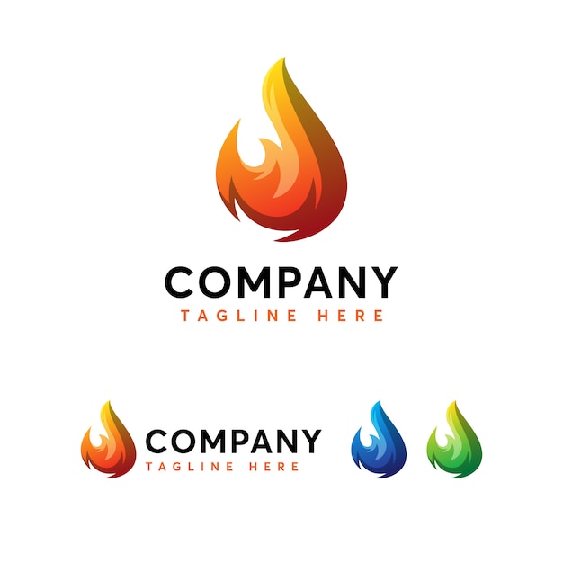 Flames fire logo template