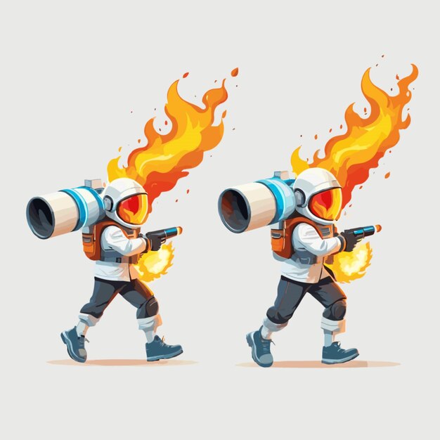 Flamethrowers vector on a white background