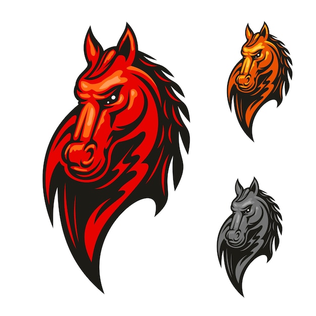 Flaming horse head for sporting mascot design