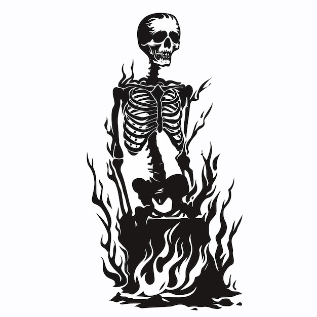 flaming skeleton design