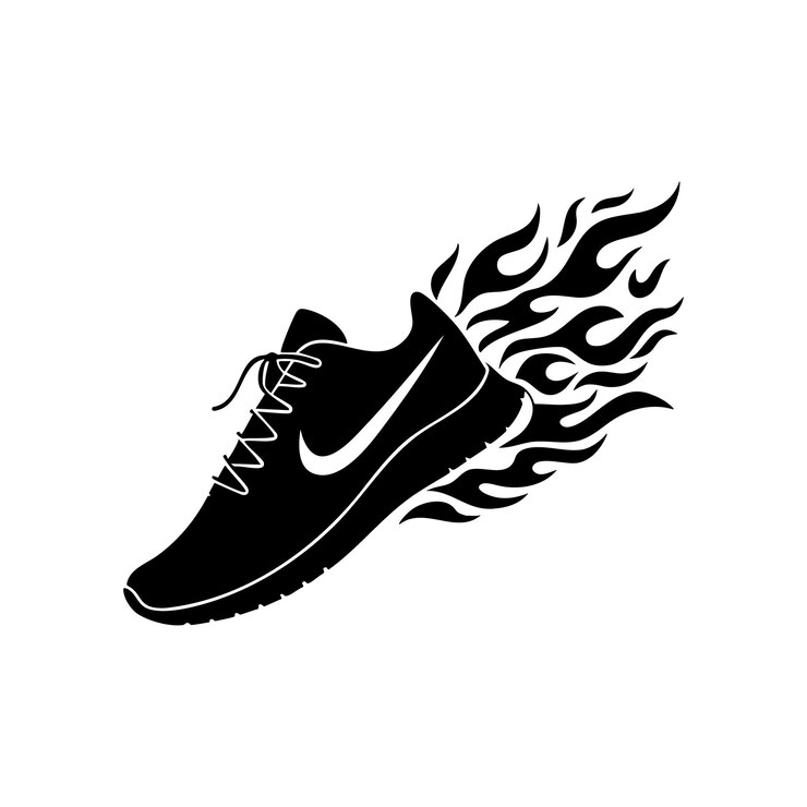 Vector flaming sneaker vector svg speed shoe clipart