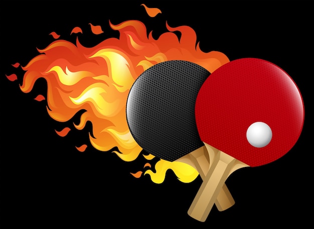 Flaming table tennis set