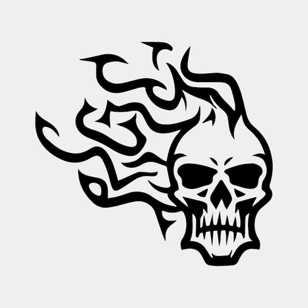 a flaming tattoo design vector