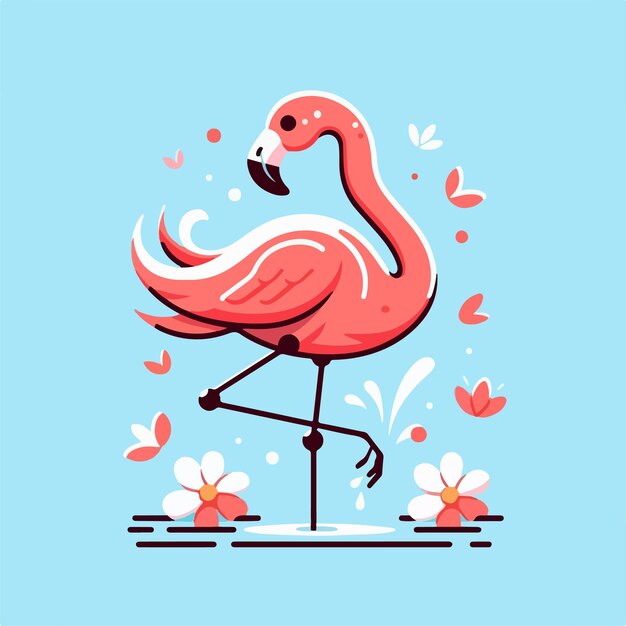 Vector flamingo ai generated image