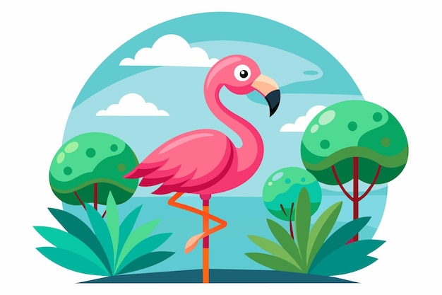 flamingo background is tree