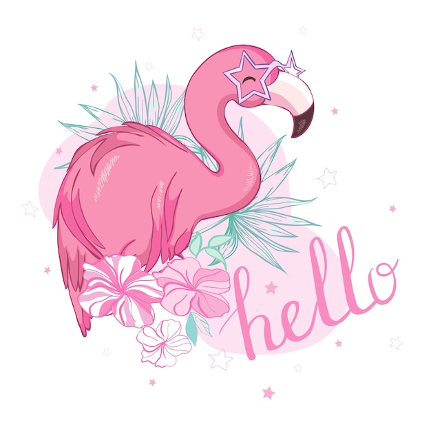 Flamingo bird illustration design