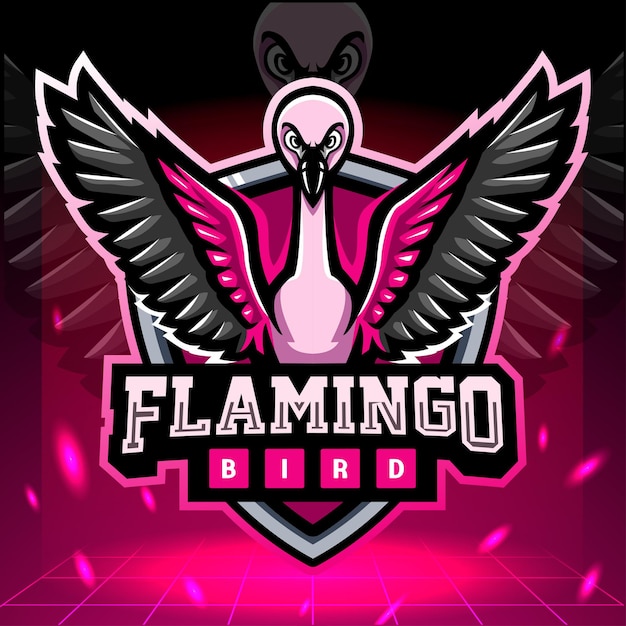 플라밍고 새 마스코트 esport 로고 디자인