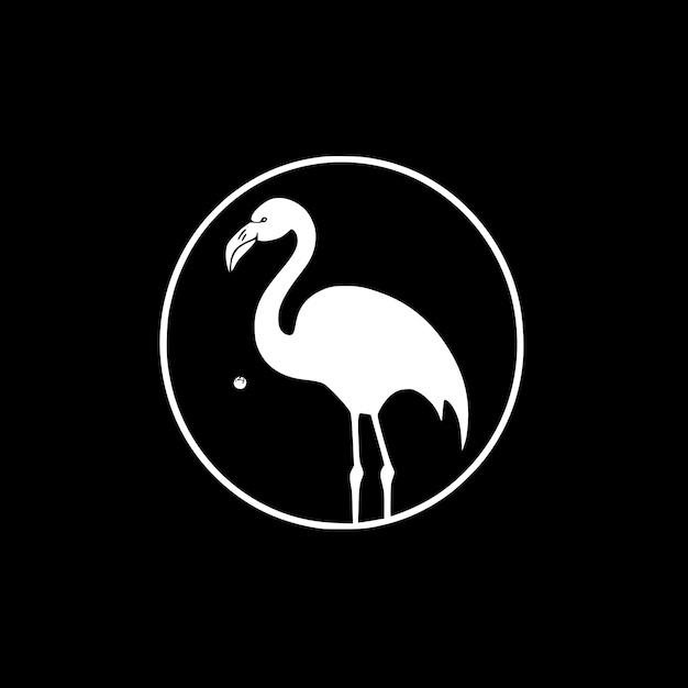 Flamingo Black and White Vector illustration