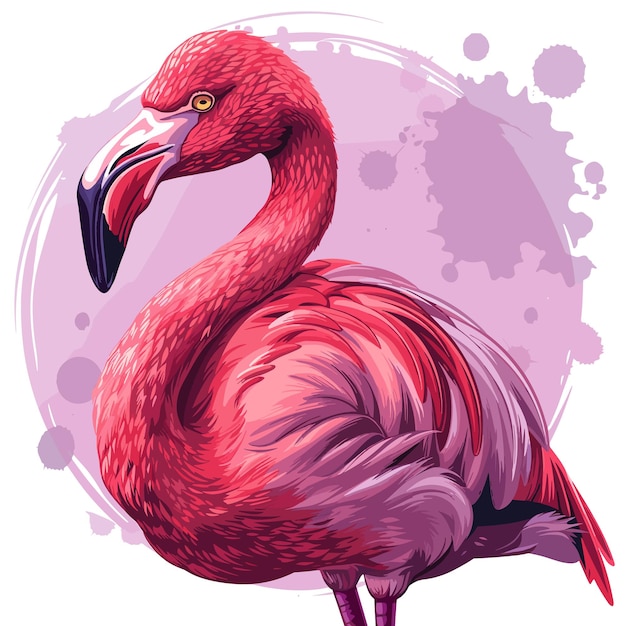 Vector flamingo cartoon icon