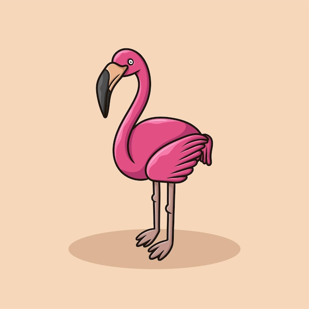 Flamingo cartoon illustration vector pink