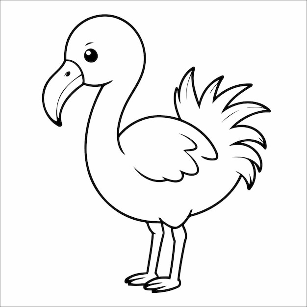 Flamingo Coloring Page Drawing For Children