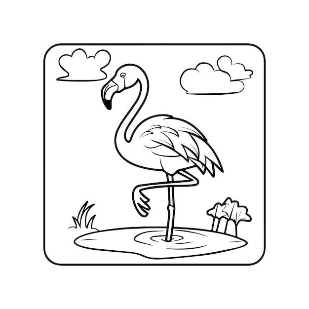 Flamingo coloring pages Flamingo outline vector for coloring book