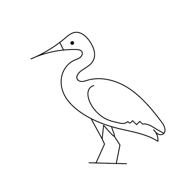 Flamingo continuous one line drawing of bird outline vector illustration