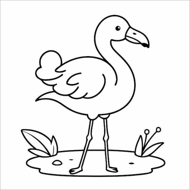 Flamingo easy coloring book for Kids