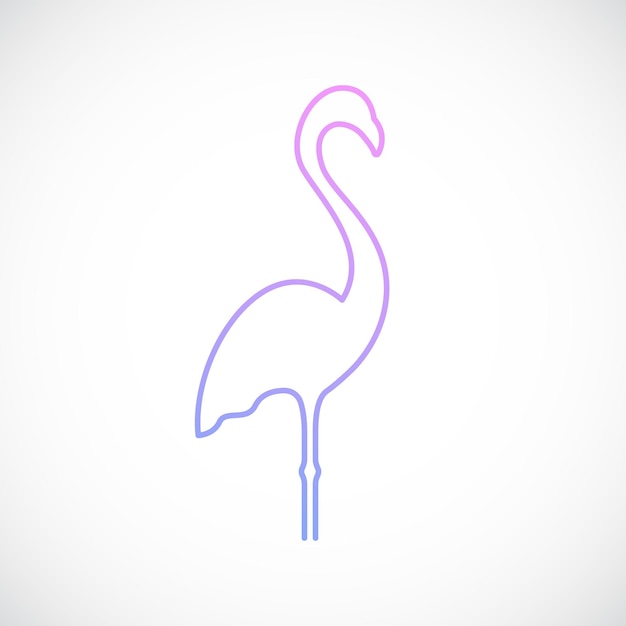 Flamingo-embleem in eenvoudige lijnstijl