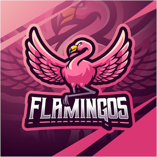 Flamingo esport mascot logo design