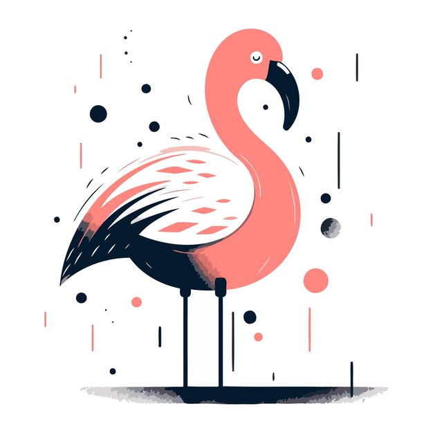 Vector flamingo flamingo on a white background vector illustration