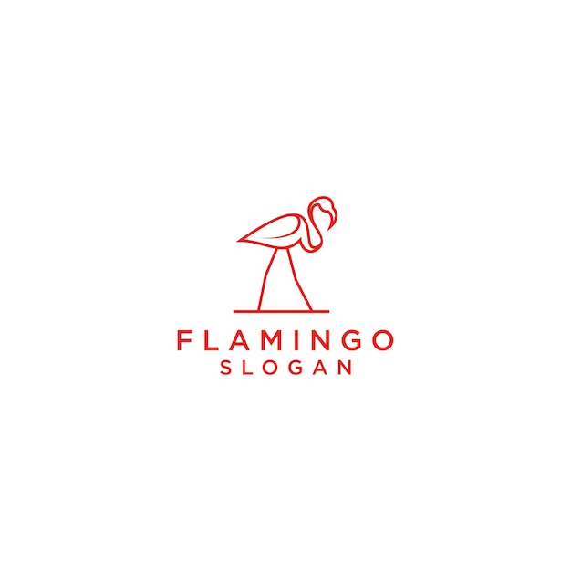 Flamingo geometrische veelhoekige logo vector pictogram ontwerpsjabloon