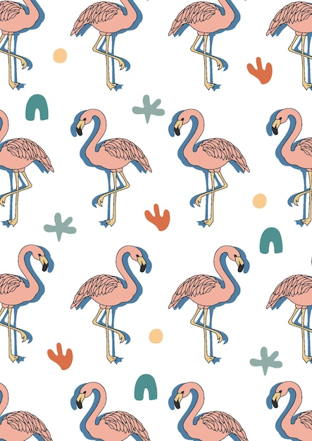 Vector flamingo ibiza pink pattern