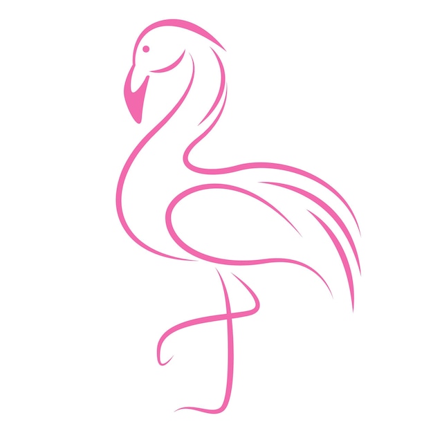 Flamingo lijntekeningen ontwerp