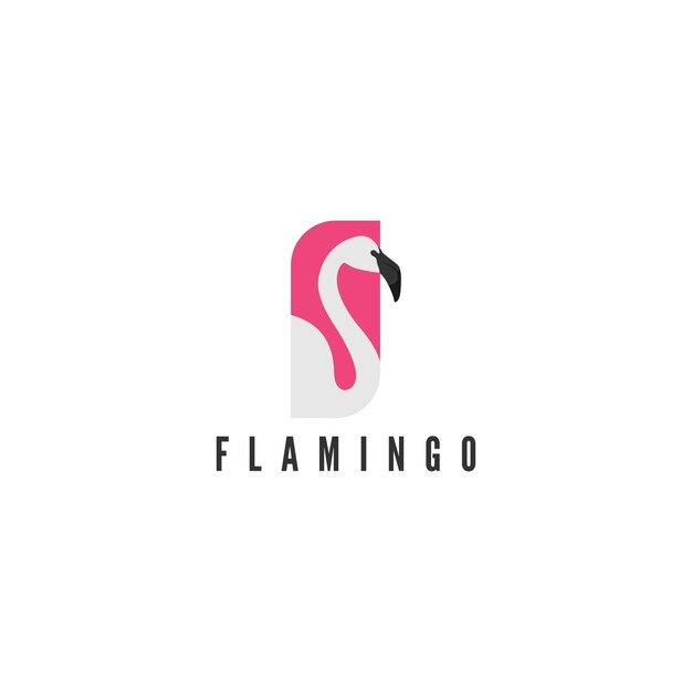 фламинго логотип животное искусство дизайн логотипа иллюстрация векторный шаблон логотипа фламинго