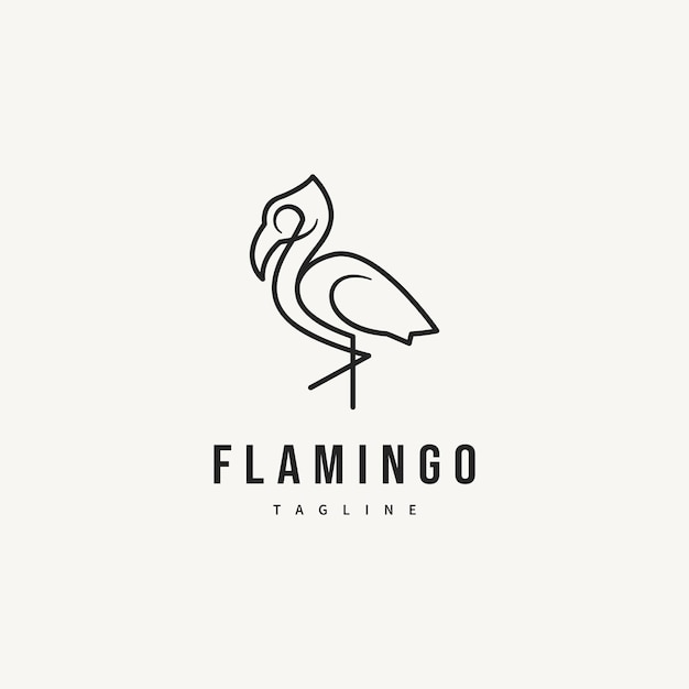 플라밍고 로고 디자인 일러스트레이션