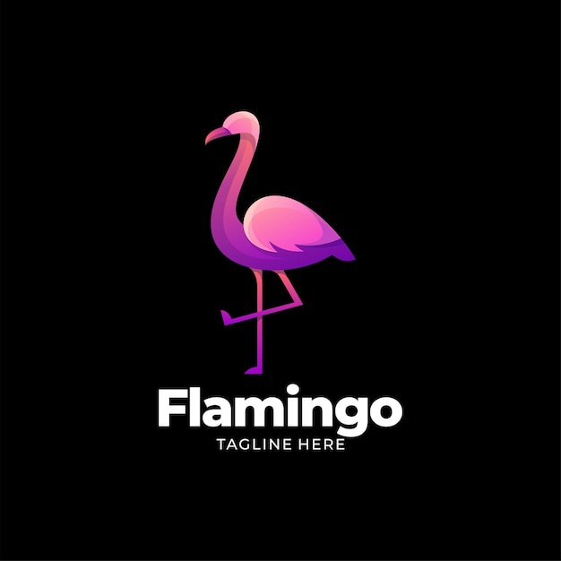 Дизайн иллюстрации логотипа фламинго