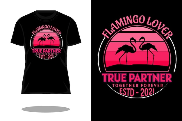 Flamingo lover silhouette retro t shirt design