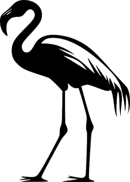 Vector flamingo minimalist and flat logo vector illustration