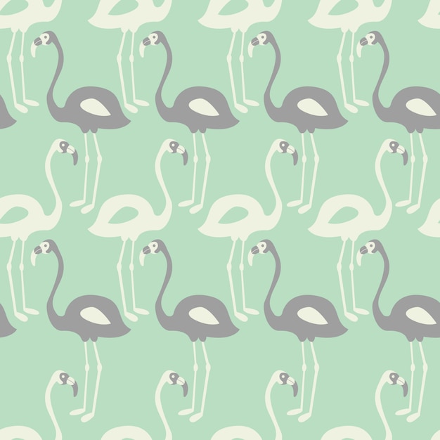 Flamingo naadloos patroon op muntachtergrond
