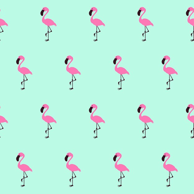 Flamingo naadloze vector patroon achtergrond, roze flamingo vector achtergrondontwerp