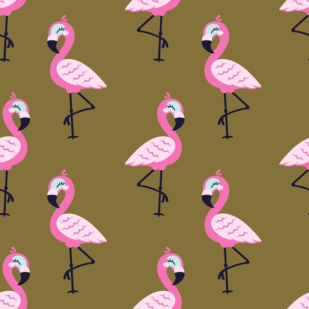 Flamingo naadloze vector patroon achtergrond