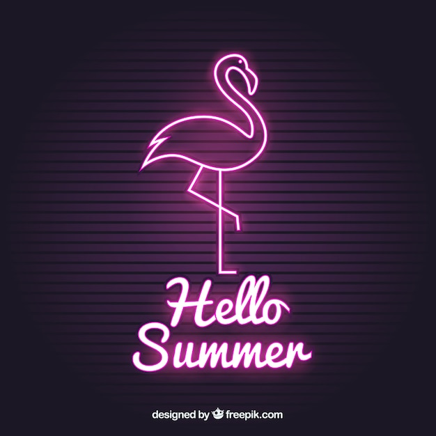 Vector flamingo-neon met roze licht