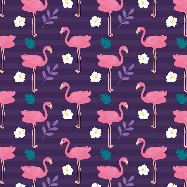 Vector flamingo pattern collection theme