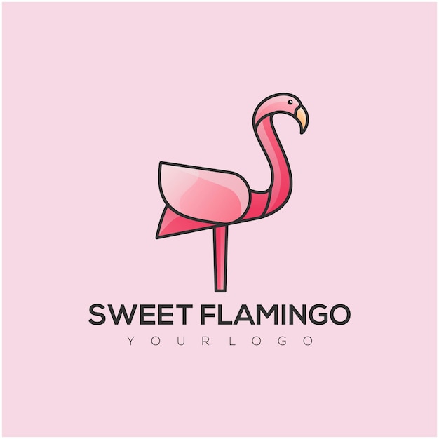 Flamingo schattig logo