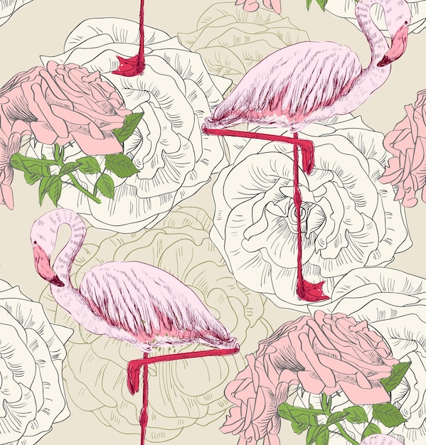 Flamingo Seamless pattern