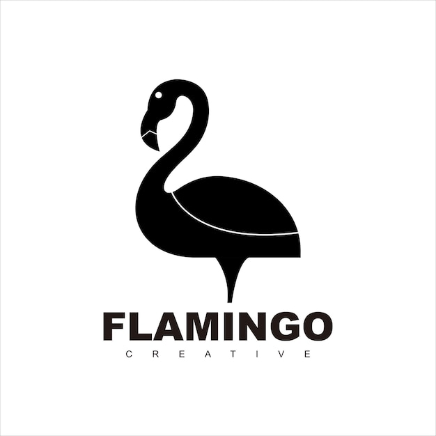 flamingo sihouette color logo vector design