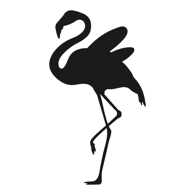 flamingo silhouet geïsoleerd op een witte achtergrond