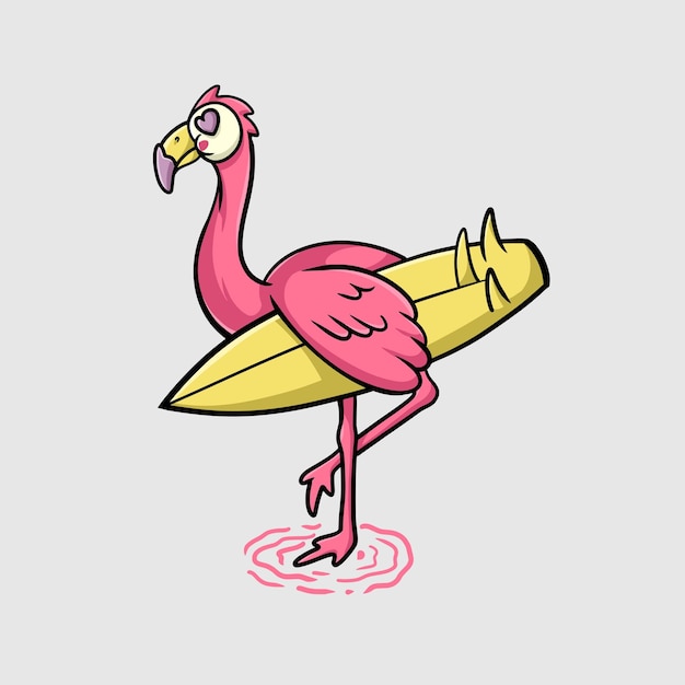 Flamingo Surfen Streetwear Cartoon