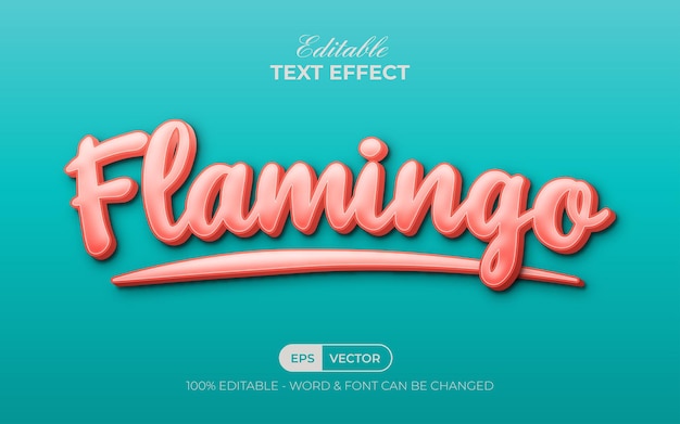 Текстовый эффект фламинго в оранжевом стиле редактируемый текстовый эффект