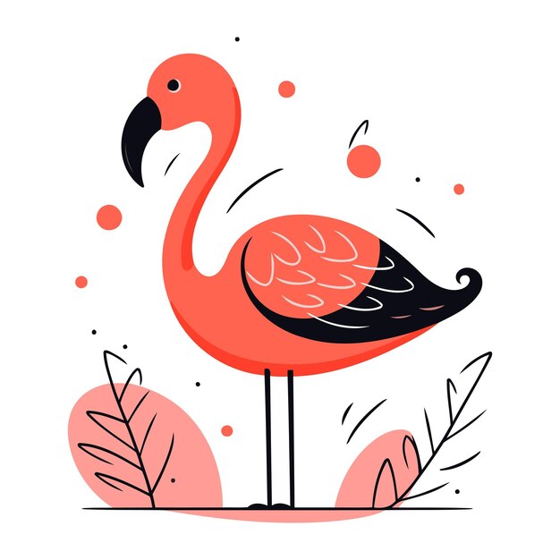 Vector flamingo vector illustration flamingo in flat style