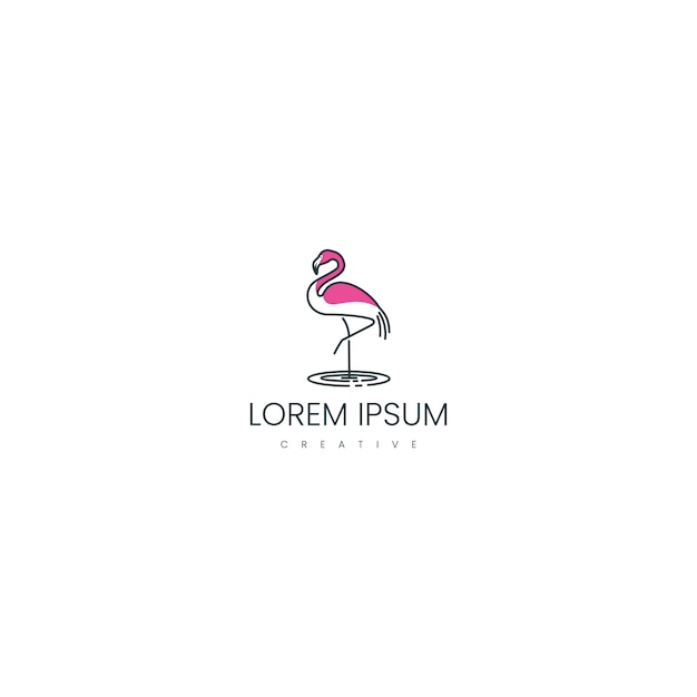 Flamingo vogel logo ontwerp inspiratie