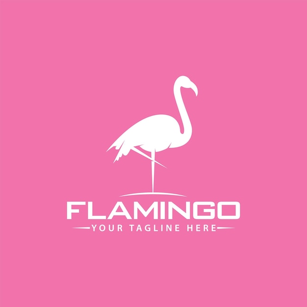 flamingo vogel logo ontwerpsjabloon